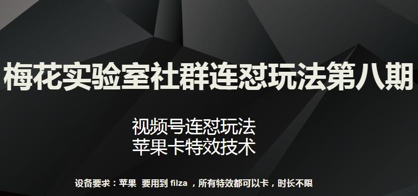 梅花实验室社群连怼玩法第八期，视频号连怼玩法 苹果卡特效技术【揭秘】-皮皮网创