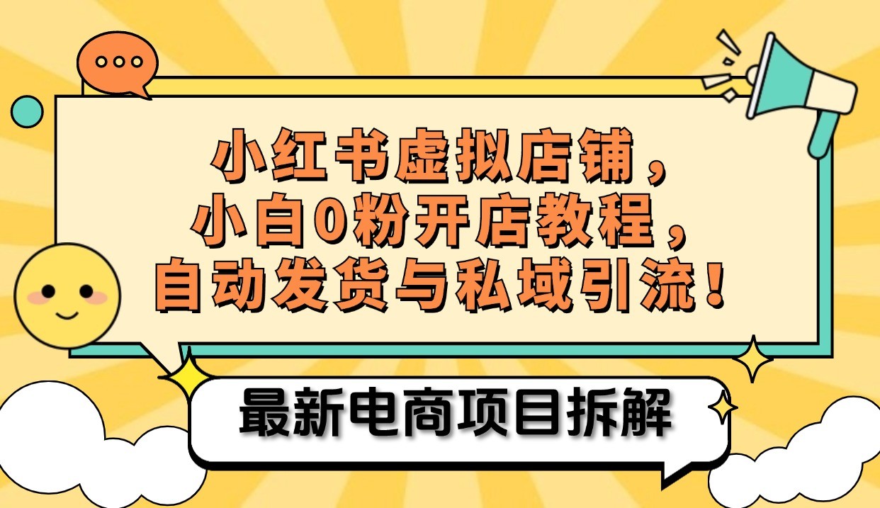 小红书电商，小白虚拟类目店铺教程，被动收益+私域引流-皮皮网创