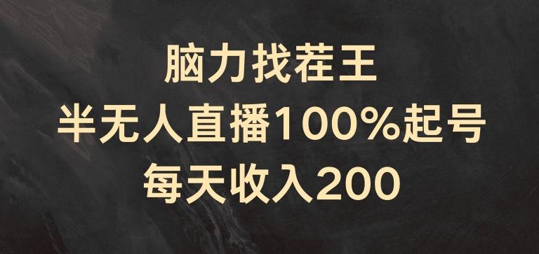 脑力找茬王，半无人直播100%起号，每天收入200+【揭秘】-皮皮网创