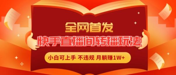全网首发，快手直播间转播玩法简单躺赚，真正的全无人直播，小白轻松上手月入1W+【揭秘】-皮皮网创