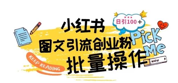 最新小红书批量图文引流技术，日引100+创业粉【揭秘】-皮皮网创