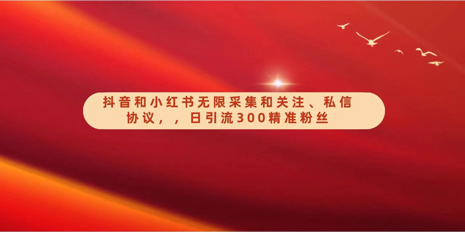 抖音和小红书无限采集和关注、私信协议，日引流300精准粉-皮皮网创