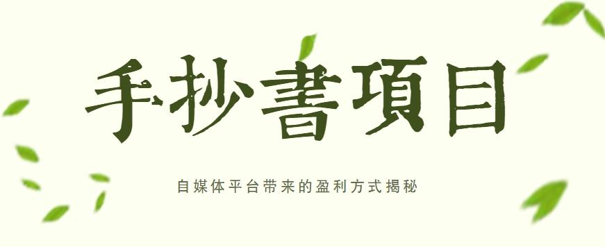 手抄书项目，一天赚上百的副业！自媒体平台带来的盈利方式揭秘【附软件】-皮皮网创