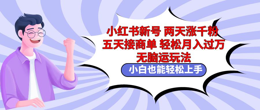 小红书新号两天涨千粉五天接商单轻松月入过万 无脑搬运玩法 小白也能轻…-皮皮网创