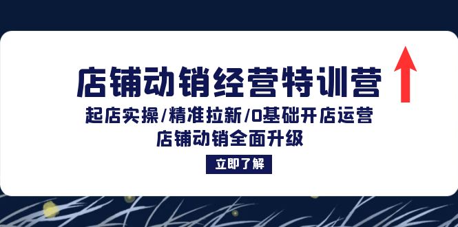 店铺动销经营特训营：起店实操/精准拉新/0基础开店运营/店铺动销全面升级-皮皮网创