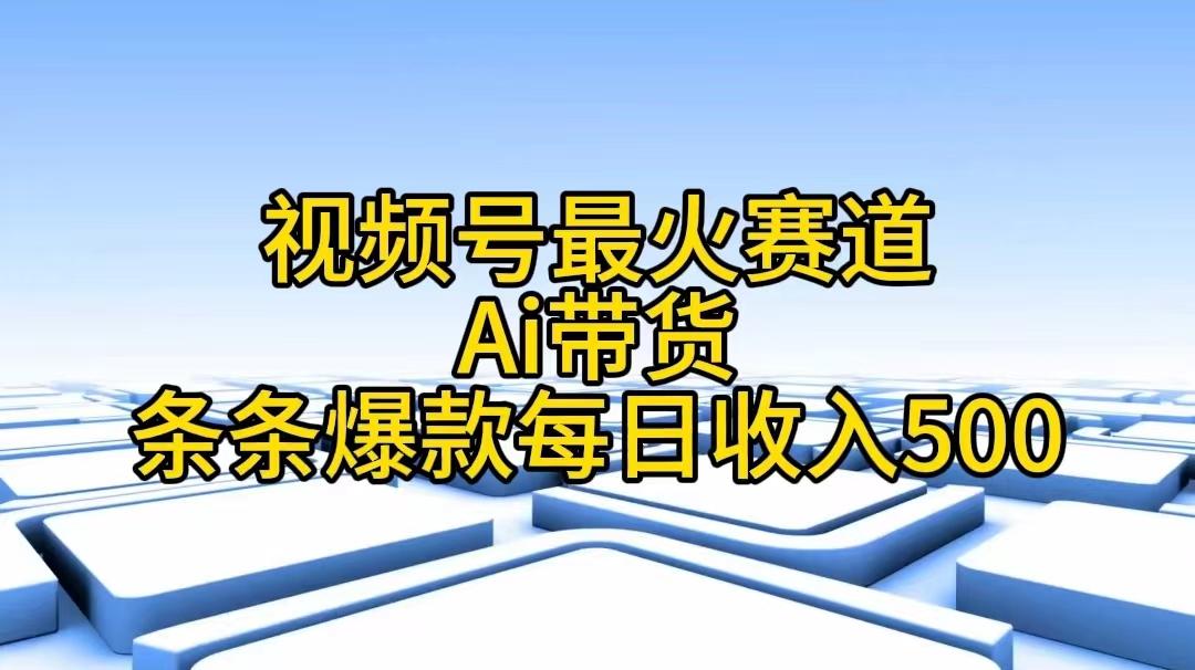 视频号最火赛道——Ai带货条条爆款每日收入500-皮皮网创