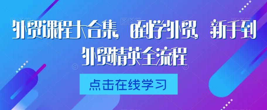 外贸课程大合集，0到1学外贸，新手到外贸精英全流程-皮皮网创