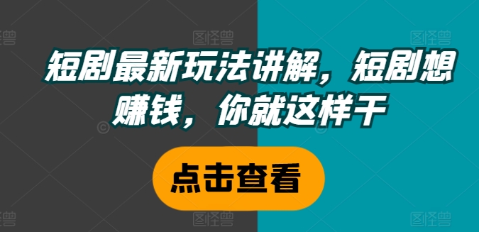 短剧最新玩法讲解，短剧想赚钱，你就这样干-皮皮网创