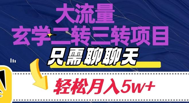 大流量国学二转三转暴利项目，聊聊天轻松月入5W+【揭秘】-皮皮网创