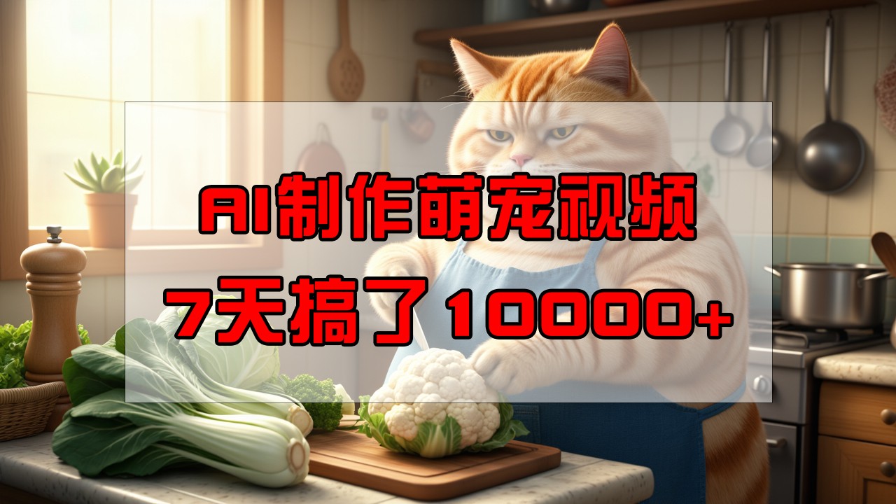 图片[1]-靠AI制作萌宠视频，7天搞了1万+，操作简单门槛低，有手机就行-皮皮网创