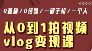 从0到1拍视频vlog变现课，5分钟每天，每月多赚1W-皮皮网创