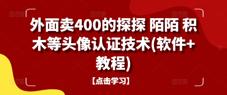 外面卖400的探探 陌陌 积木等头像认证技术(软件+教程)-皮皮网创