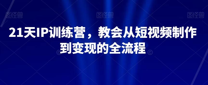 21天IP训练营，教会从短视频制作到变现的全流程-皮皮网创