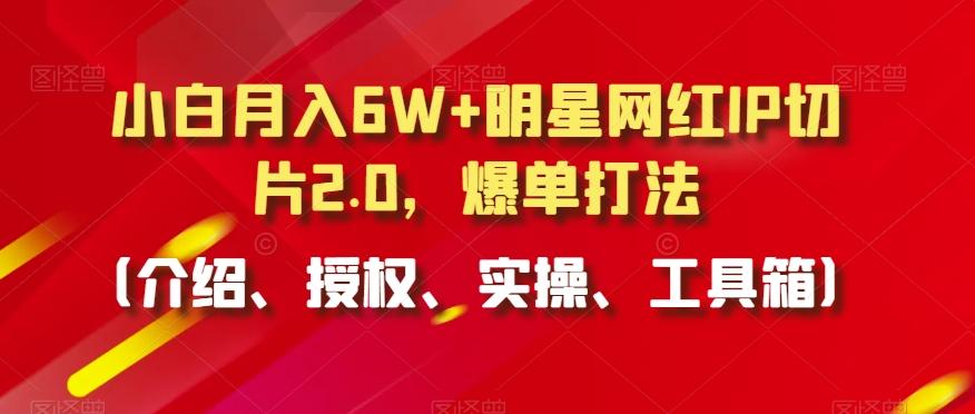 小白月入6W+明星网红IP切片2.0，爆单打法(介绍、授权、实操、工具箱)【揭秘】-皮皮网创