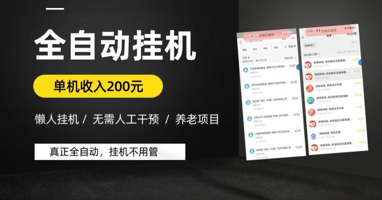 懒人挂机养老项目，全自动挂机无需人工看管，单机收入200元，可批量-皮皮网创