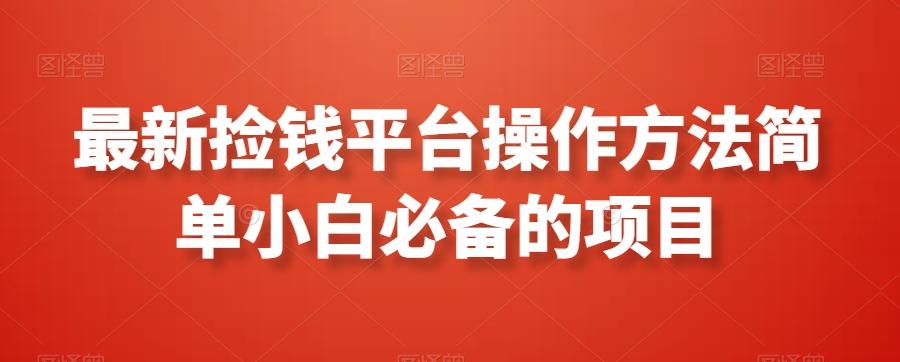 最新捡钱平台操作方法简单小白必备的项目-皮皮网创