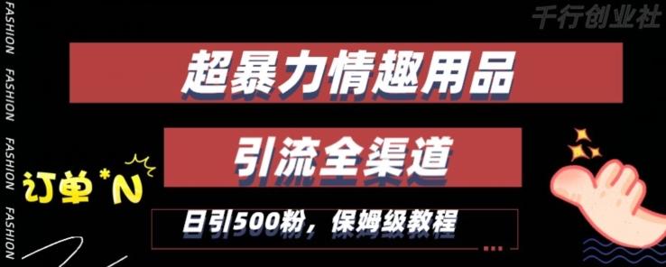 最新情趣项目引流全渠道，自带高流量，保姆级教程，轻松破百单，日引500+粉【揭秘】-皮皮网创