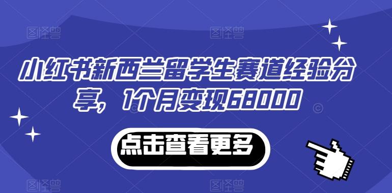 小红书新西兰留学生赛道经验分享，1个月变现68000【揭秘】-皮皮网创