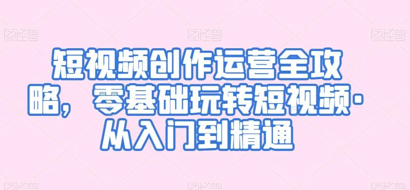 短视频创作运营全攻略，零基础玩转短视频·从入门到精通-皮皮网创