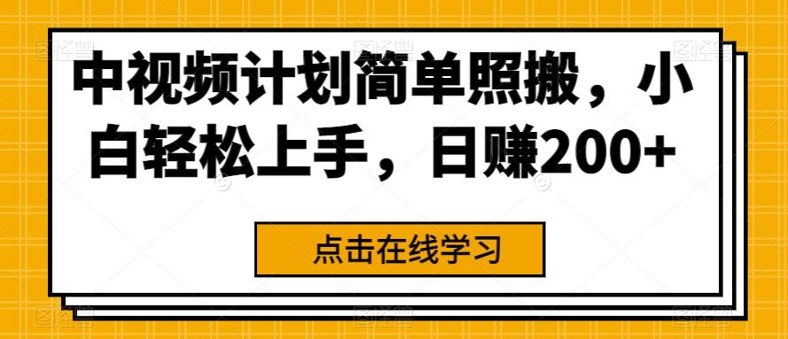 中视频计划简单照搬，小白轻松上手，日赚200+-皮皮网创