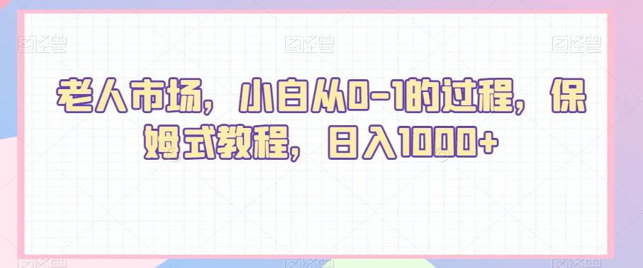老人市场，小白从0-1的过程，保姆式教程，日入1000+-皮皮网创