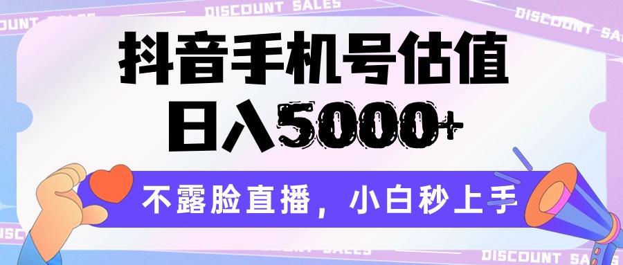 抖音手机号估值，日入5000+，不露脸直播，小白秒上手-皮皮网创
