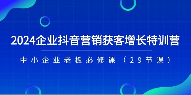2024企业抖音-营销获客增长特训营，中小企业老板必修课(29节课-皮皮网创