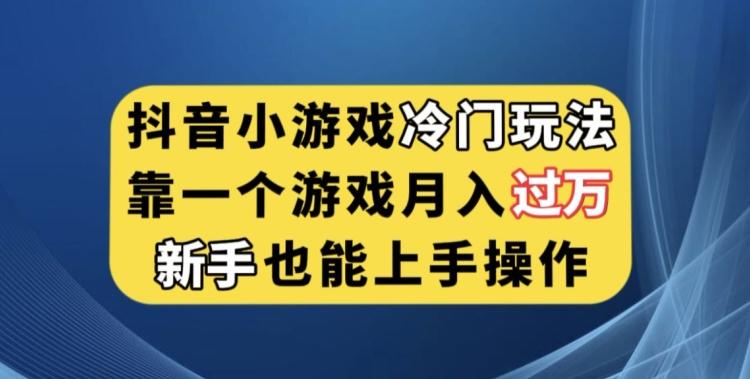 抖音小游戏冷门玩法，靠一个游戏月入过万，新手也能轻松上手【揭秘】-皮皮网创