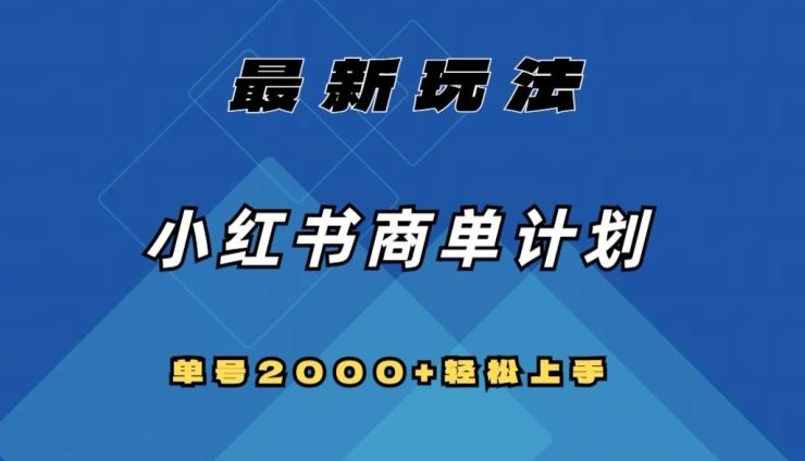 全网首发，小红书商单计划最新玩法，单号2000+可扩大可复制【揭秘】-皮皮网创