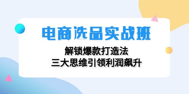 电商选品实战班：解锁爆款打造法，三大思维引领利润飙升-皮皮网创