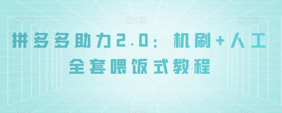 拼多多助力2.0：机刷+人工全套喂饭式教程【揭秘】-皮皮网创