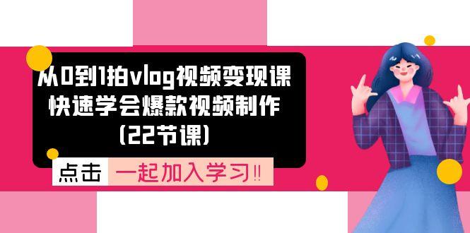 从0到1拍vlog视频变现课：快速学会爆款视频制作(22节课-皮皮网创