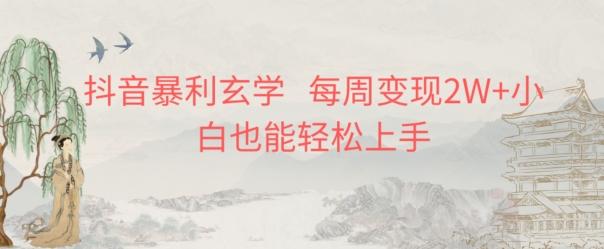 抖音暴利玄学，每周变现2W+小白也能轻松上手-皮皮网创