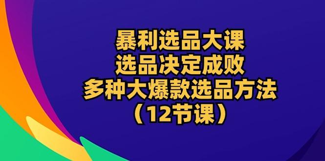 暴利 选品大课：选品决定成败，教你多种大爆款选品方法(12节课-皮皮网创