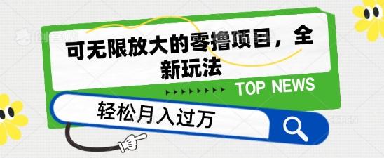 可无限放大的零撸项目，全新玩法，一天单机撸个50+没问题【揭秘】-皮皮网创