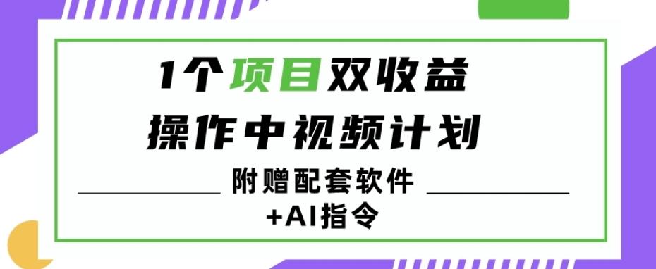 1个项目双收益？操作中视频计划1天最高3100+收益？（附赠配套软件+AI指令）-皮皮网创