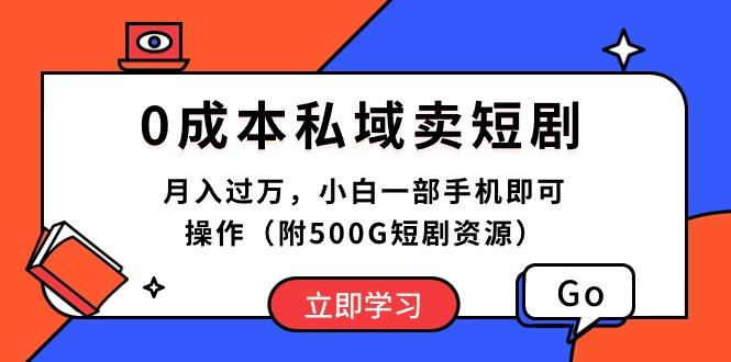 0成本私域卖短剧，月入过万，小白一部手机即可操作(附500G短剧资源-皮皮网创