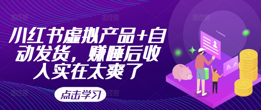 小红书虚拟产品+自动发货，赚睡后收入实在太爽了-皮皮网创