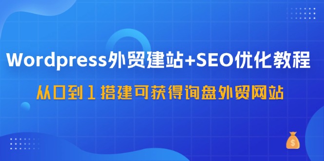 WordPress外贸建站+SEO优化教程，从0到1搭建可获得询盘外贸网站(57节课)-皮皮网创
