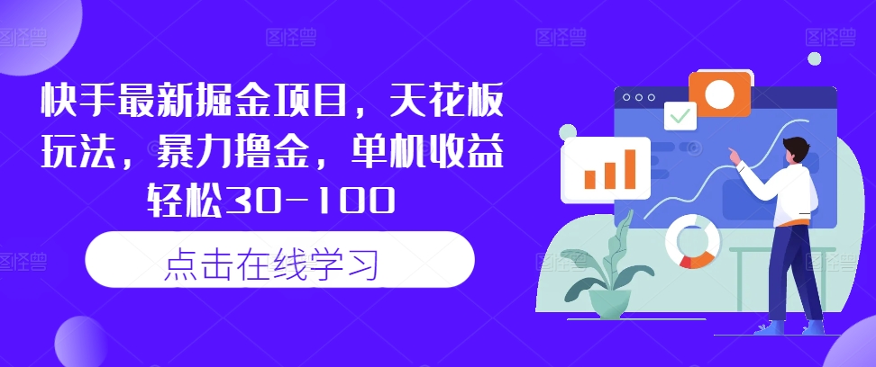 快手最新掘金项目，天花板玩法，暴力撸金，单机收益轻松30-100-皮皮网创