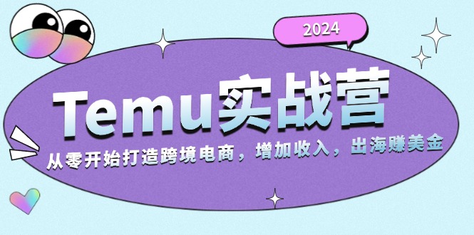 2024Temu实战营：从零开始打造跨境电商，增加收入，出海赚美金-皮皮网创
