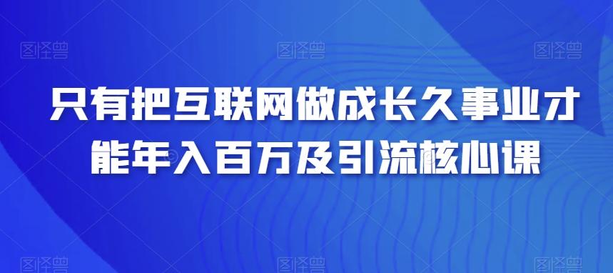 只有把互联网做成长久事业才能年入百万及引流核心课-皮皮网创