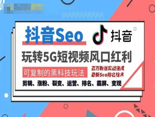 抖音SEO引流培训课程-抓住抖音风口，实现搜索排名，获取精准流量，快速成交变现-皮皮网创