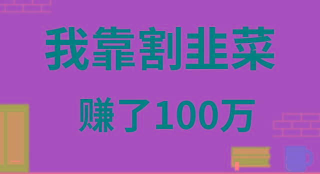 我靠割韭菜赚了 100 万-皮皮网创