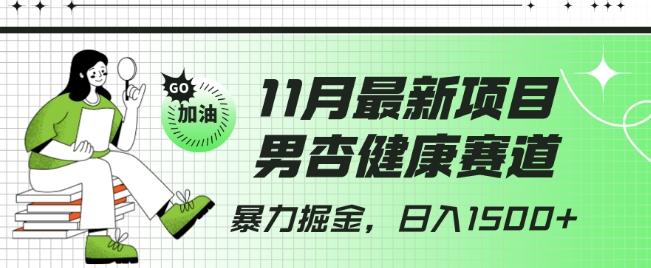 最新项目，男杏健康赛道，暴力掘金，日入1500+-皮皮网创