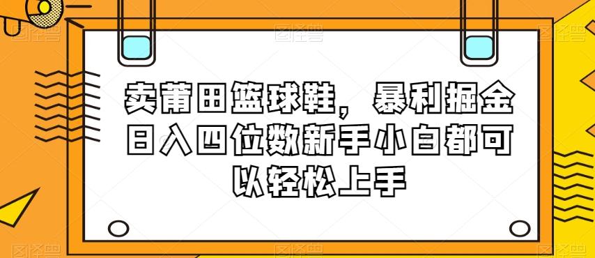 卖莆田篮球鞋，暴利掘金日入四位数新手小白都可以轻松上手【揭秘】-皮皮网创