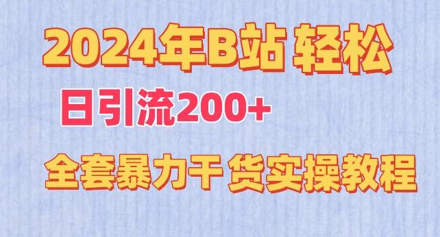 2024年B站轻松日引流200+的全套暴力干货实操教程【揭秘】-皮皮网创