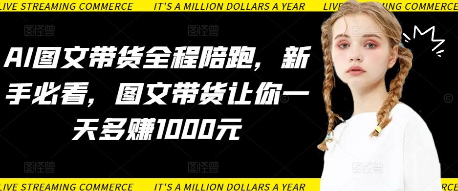 AI图文带货全程陪跑，新手必看，图文带货让你一天多赚1000元-皮皮网创