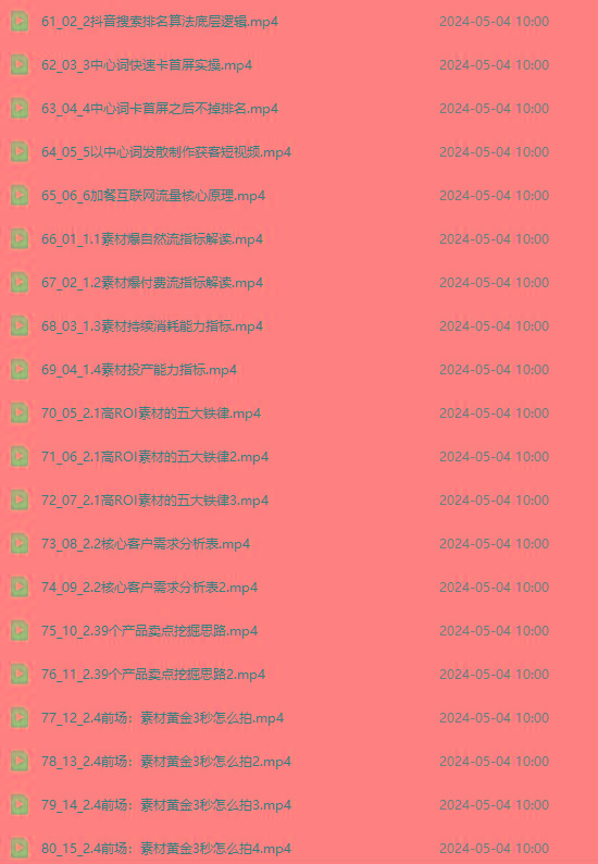 图片[4]-2024单品正价起号，直播素材投流选品：选品课+投流课+素材课+卡首屏/100节-皮皮网创