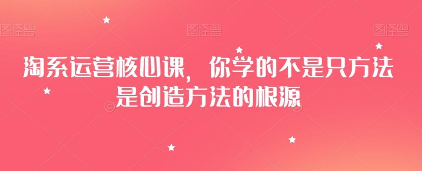 淘系运营核心课，你学的不是只方法是创造方法的根源-皮皮网创